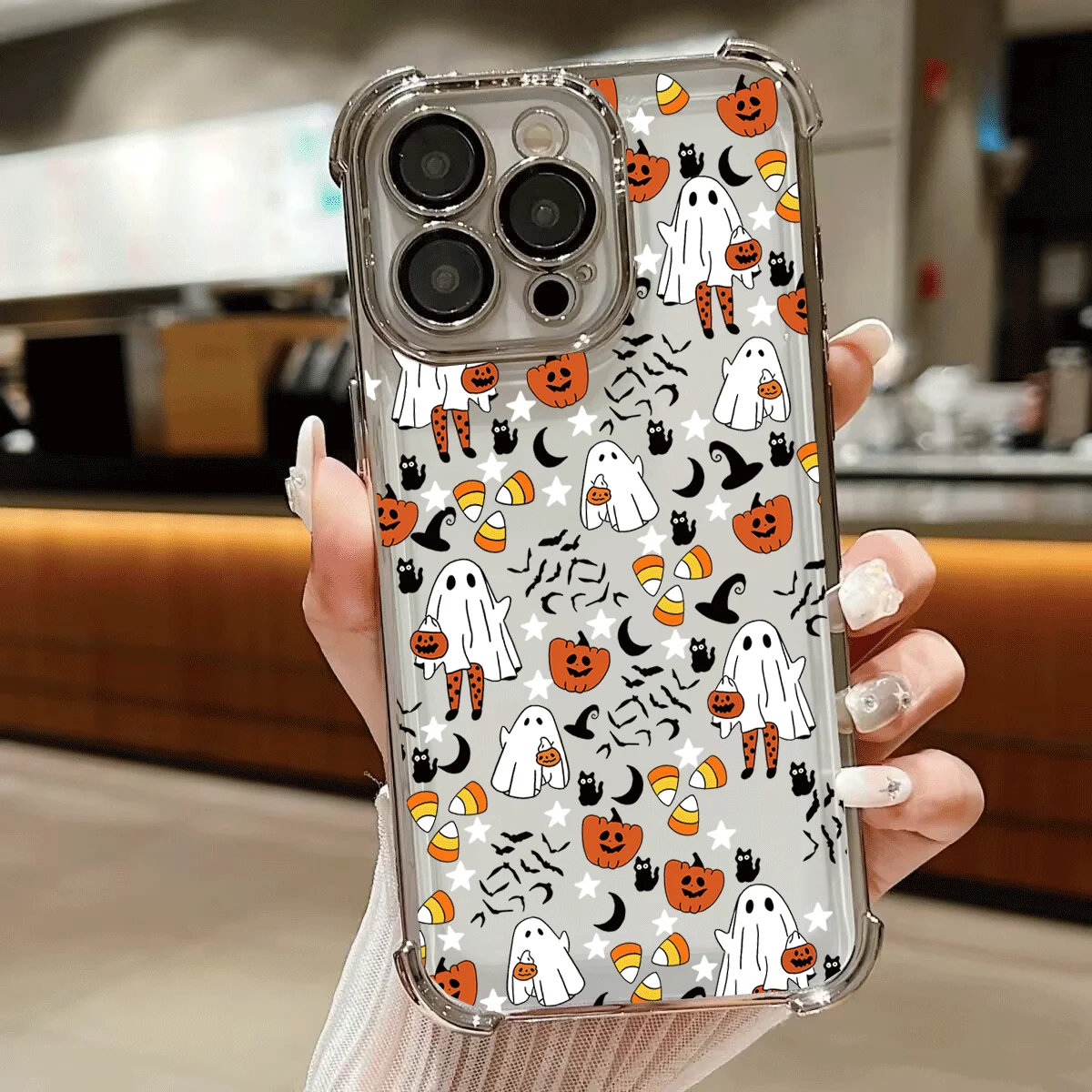 Adorable Cartoon Halloween Ghost Pumpkin Protective Phone Case