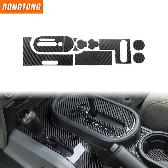 Carbon Fiber Stickers Car Inner Decoration Cover Sticker Accessories For Jeep Wrangler JK 2007-2010