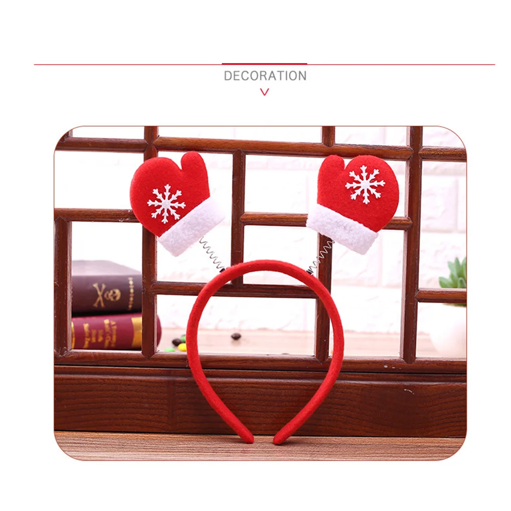 

Повязка на голову с рождественскими рогами и перчатками, повязка на голову, обруч с изображением снеговика, свадебный реквизит