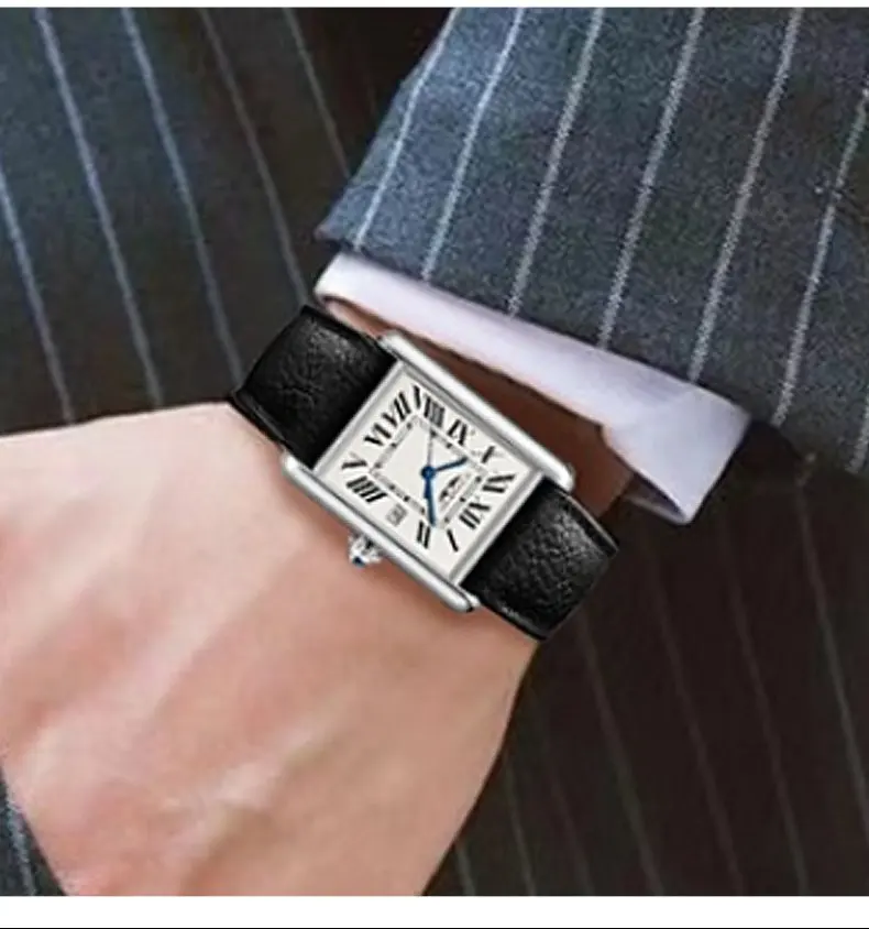 16mm 17mm 19mm 20mm 22mm 23mm Für Cartier Tank Must London Solo Rindsleder Uhrenarmband Schnelle Demontage Faltstiftschnalle – Detail 15
