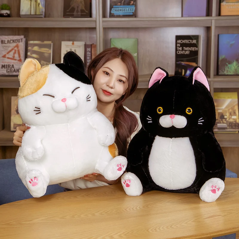 

Sitting Lazy Cats Plush Toy Soft Cartoon Animal Black Cat Stuffed Doll Kawaii Pillow for Girl Kids Playmates Birthday Gift
