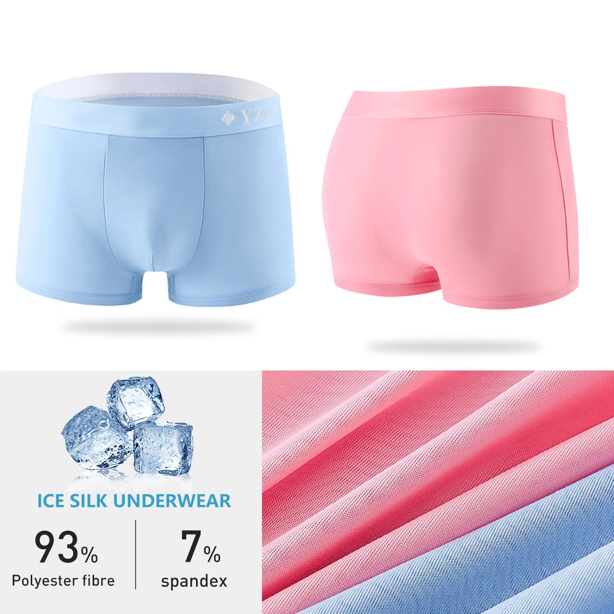 Men's Ice Silk Underwear,Breathable Wicking Fitness Sport High Performance Elastic Boxer Briefs new underpants for Men gift box