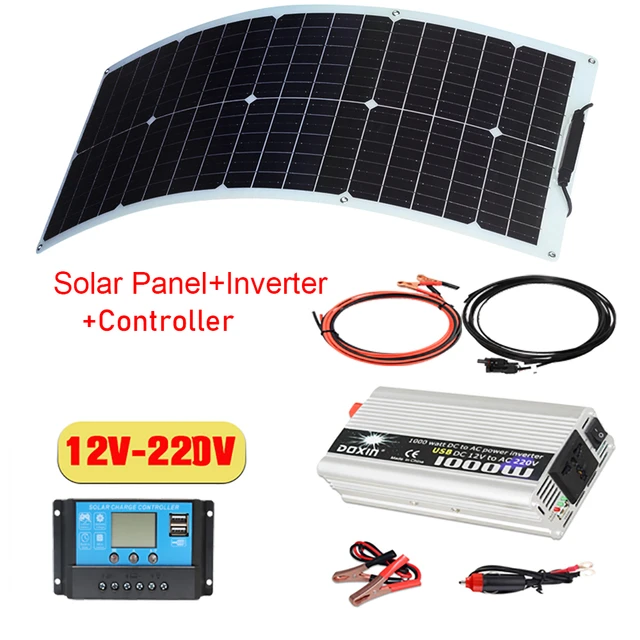 Solar Panel Kit Inverter 12v 220v  Solar Power Generation System - 12v 220v  Solar - Aliexpress