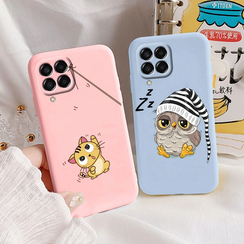 Cute Painted Soft Cover Cartoon Cat & Sunflower TPU Case