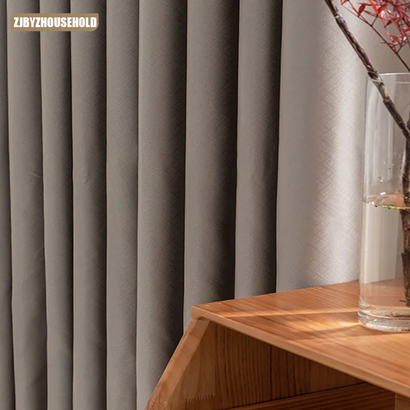 

2023 New Curtains Modern Minimalist Light Luxury Bedroom Living Room Shading Heat Insulation Noise Reduction Satin Prague