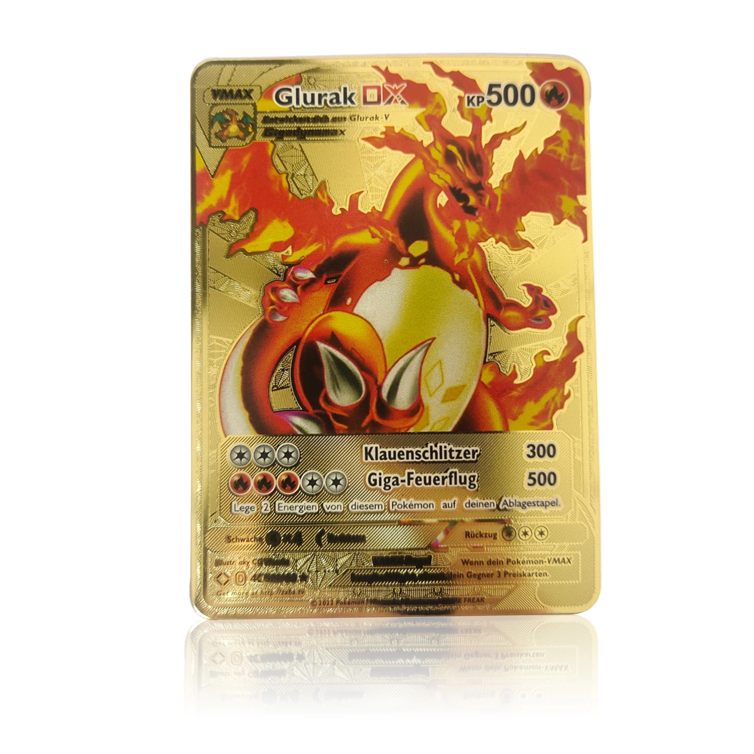 Steel Pokemon Cards in German Golden Metal Charizard Vmax DX GX