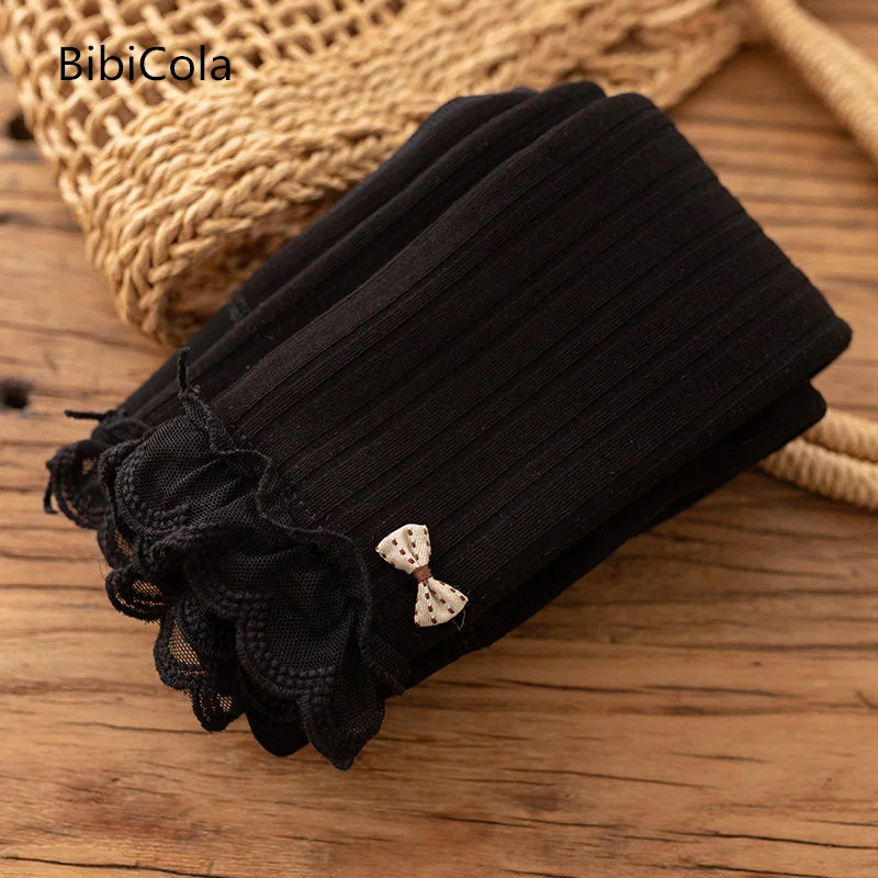 

2022 New Girls' Plush Thickened Underpants in Autumn and Winter Wear Cotton Vertical Stripes Children's Cropped Pants 2-5Y