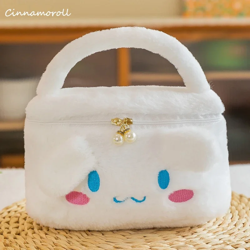 

Sanrio Cinnamoroll Симпатичная плюшевая косметичка My Melody Kuromi Kawaii большая емкость портативная ручная сумка для хранения женский подарок на день рождения