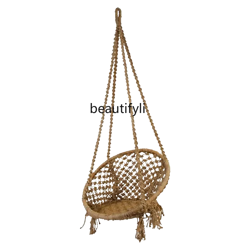 

Hand-Woven Rope Glider Bedroom Living Room Leisure Balcony Nacelle Chair