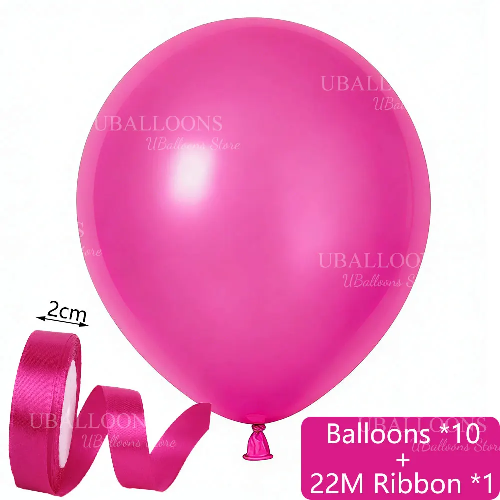 Elegant Pastel Pink Balloon Set with Satin Ribbon - Pack of 10 for Celebrations and Decor