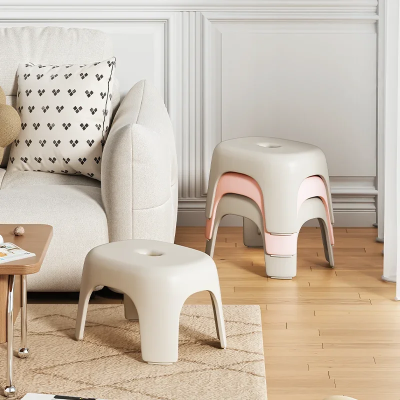 Small Stool Household Plastic Thickened Living Room Coffee Table Stackable Stool Bathroom Rental Room