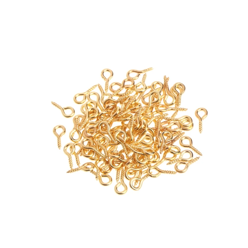100 Pcs Gioielli Vite Artiglio Accessori In Argento Dorato Fai Da Te Mini Eye Pins Bolt Bail