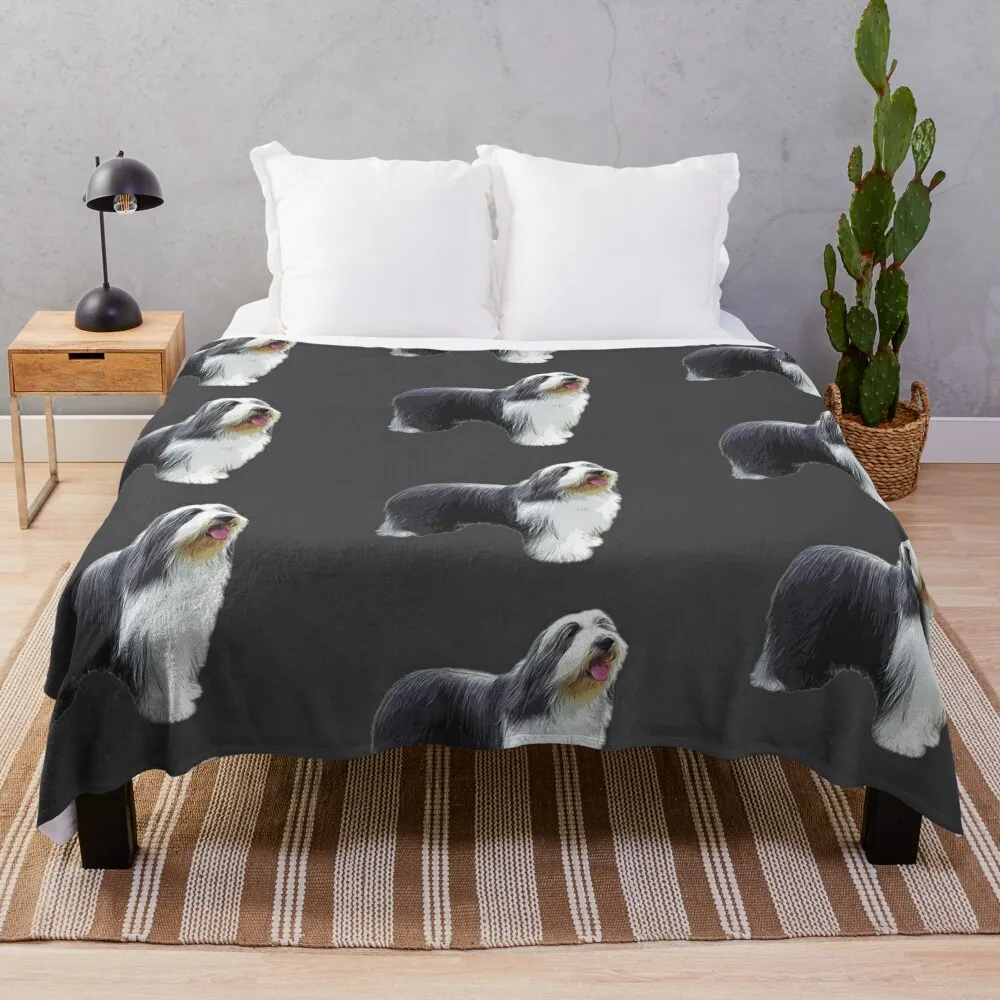 

Bearded Collie StandingThrow Blanket Summer Blanket Blanket For Giant Sofa Soft Plush Plaid