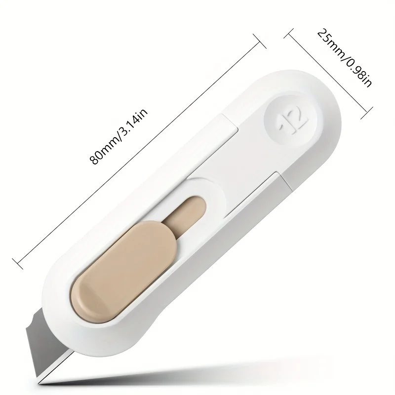 Box Cutter Deli Portable Mini Paper Cutter Quality Artwork Knife Automatic Rebound For Office and School