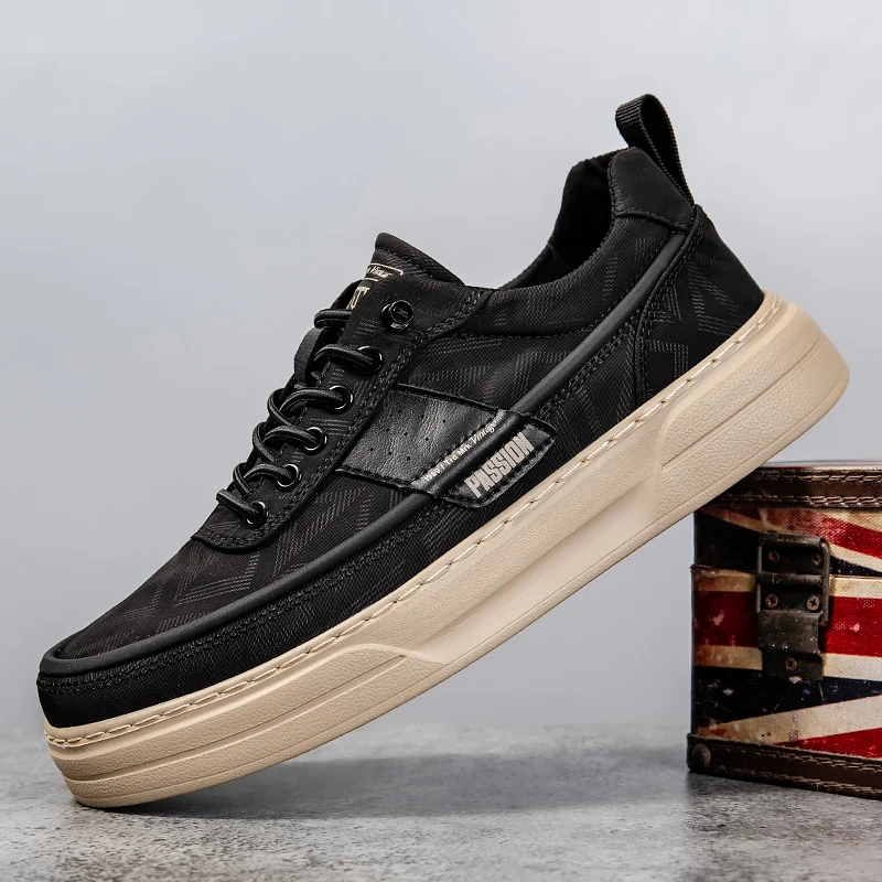 Men's Breathable Canvas Casual Walking Shoes Non-Slip Lightweight Comfortable Sneakers for Male 4
