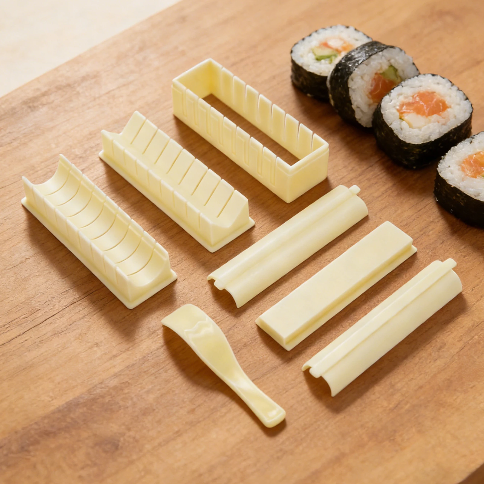 스시 메이커 재사용 가능 플라스틱 김밥 만들기 도구 다용도 스시 몰드 장비 키트 DIY 케이크 롤 몰드 김 스시 세트