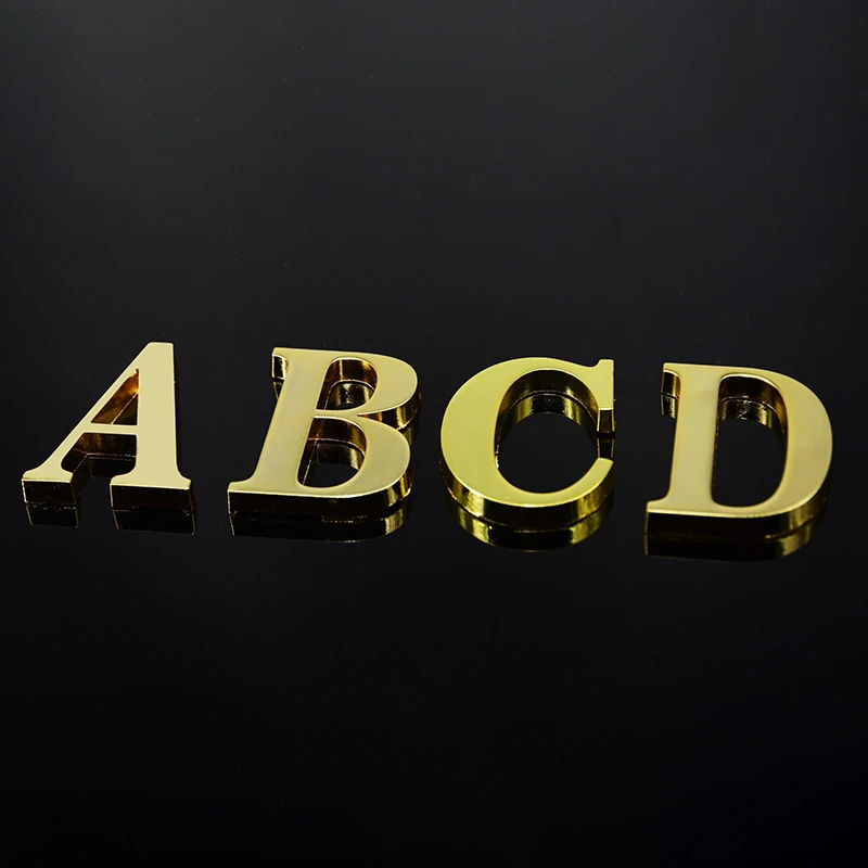 Metal Self Adhesive House Number English Alphabet Letters for Apartment Room Door Plate Table Mailbox Number Stickers 5*3cm 1Pcs house number signs,house numbers,number plate