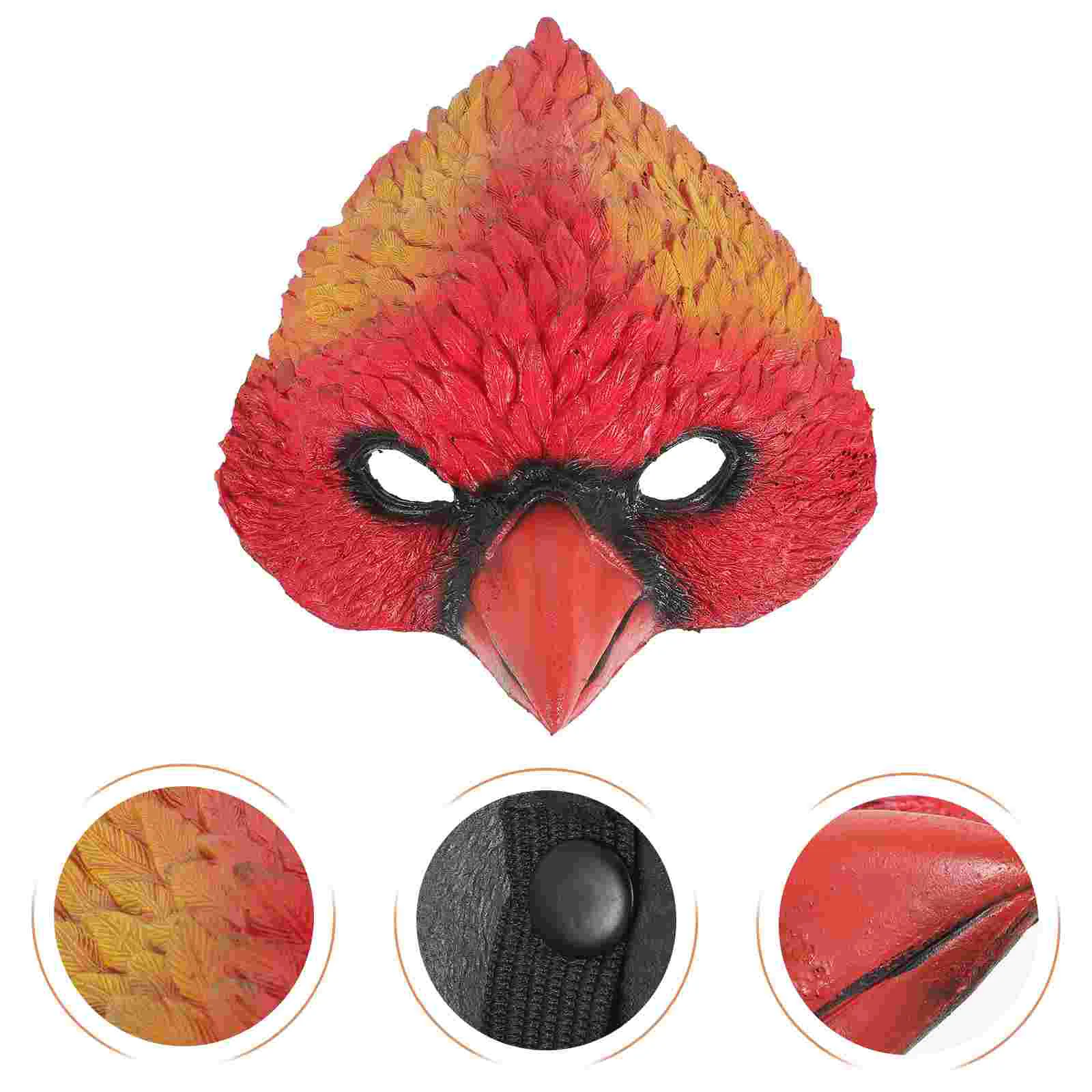 

1 Pc Bird Head Mask Lifelike Carnival Animal Mask Party Decorative Mask (Red)