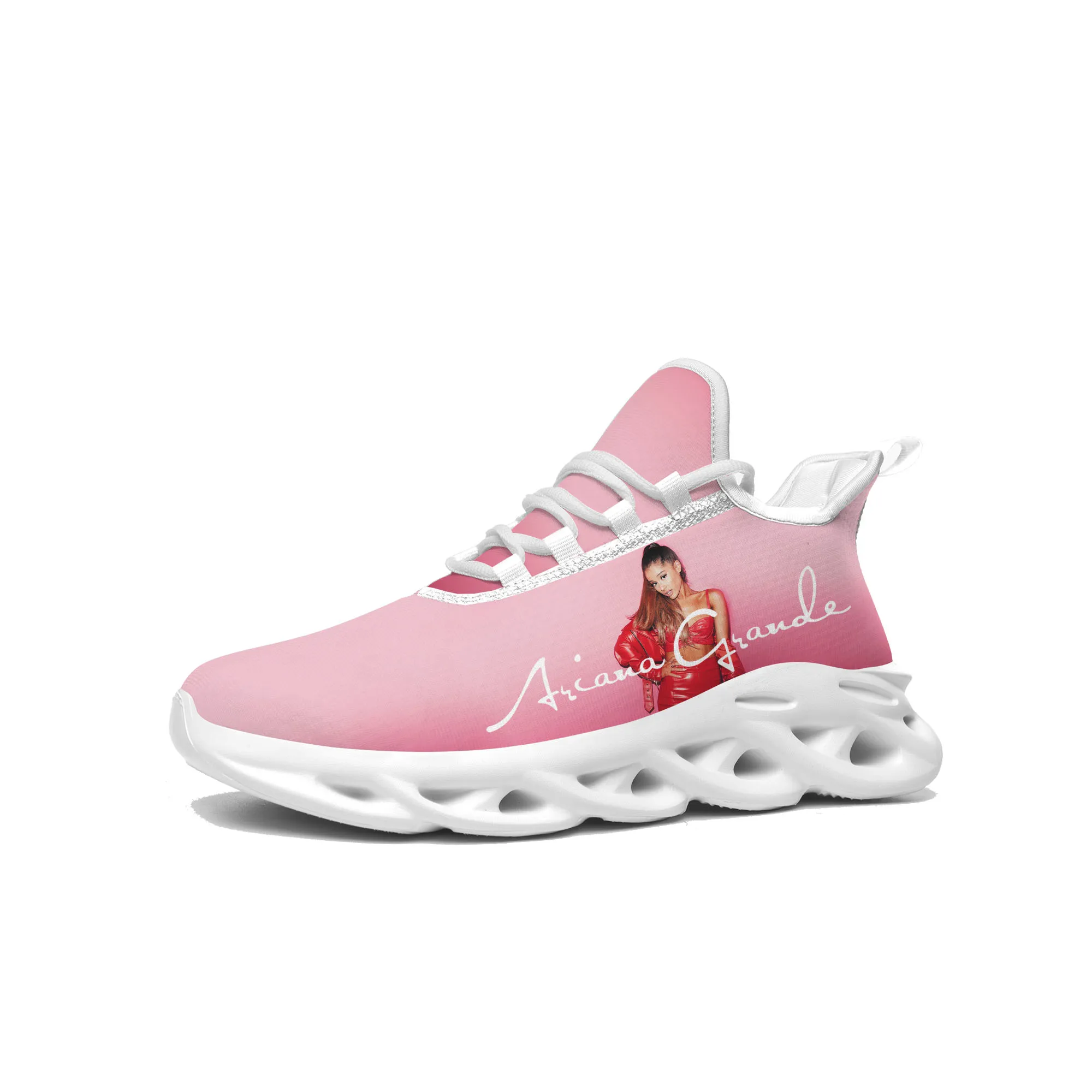 

Ariana Grande Singer Flats Sneakers Mens Womens Hot Sports Running Shoe Sneaker Lace Up Mesh Footwear Tailor-made Shoe White