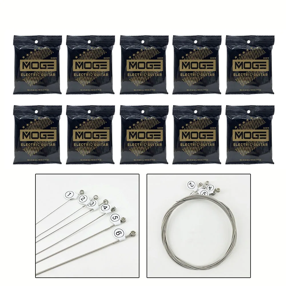 

10 Set Practiced Nickel Plated Steel Guitar Strings Lightweight Musical Instruments For Electric Guitar Strings Accessories