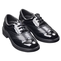 Funky Boy's Popping Street Dance Shoes Kid's and Adult's Locking Patent Leather Patchwork Block NewYork Trend Girl Hip Hop Shoe 2
