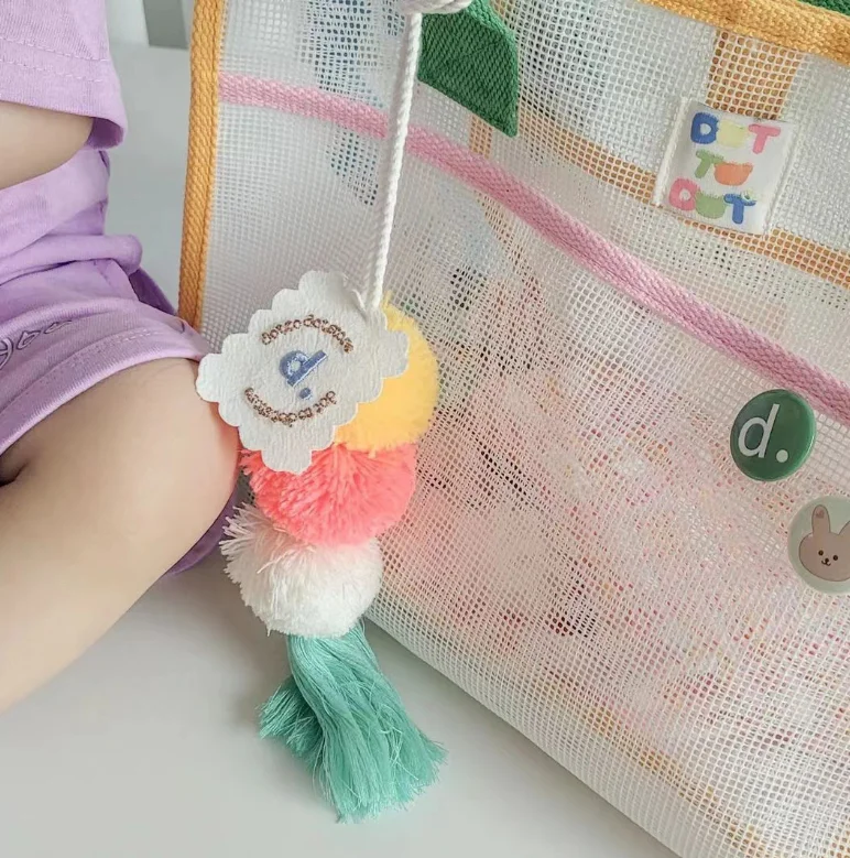 Description Picture 3 of itemTravel vacation color mesh large capacity mommy bag cross-body single shoulder storage bag