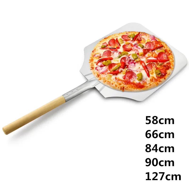 Aluminum Pizza Shovel with Wooden Handle Pala Cake Baking Tools Accessory Pizza Knife Cheese Cutter Peels Shovel 56 58 66 cm pizza cutter,pizza peel,pizza bakeware,cake cutter,pizza knife