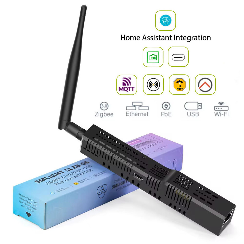  SMLIGHT SLZB-06/M/P7 Zigbee 3.0 to Ethernet,USB,and WiFi gateway coordinator with PoE,works with Zigbee2MQTT,Home Assistant,ZHA 