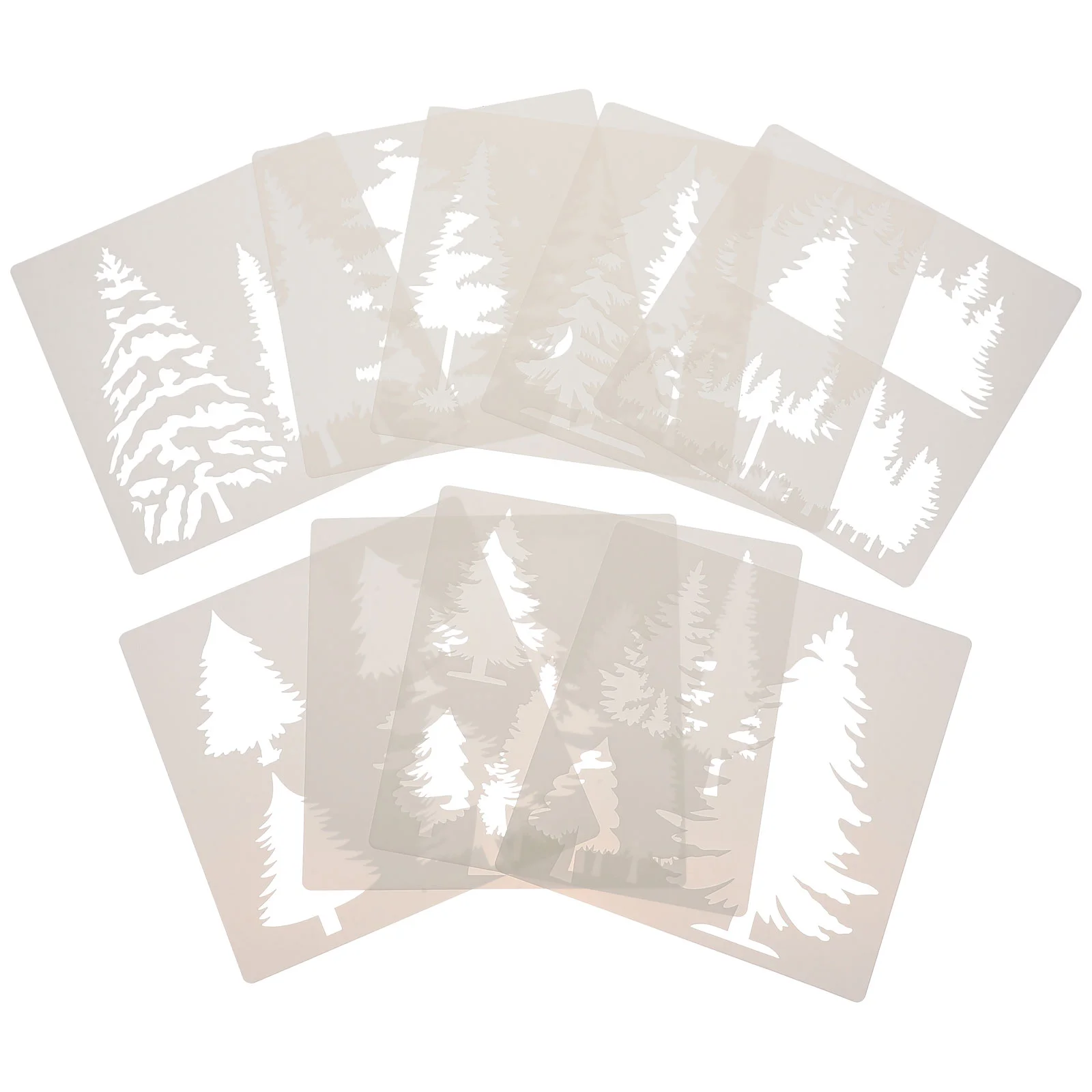 Christmas Tree Templates Painting Stencils Plastic Xmas Tree Painting Stencils Novelty Christmas Drawing Stencils(15*15CM )