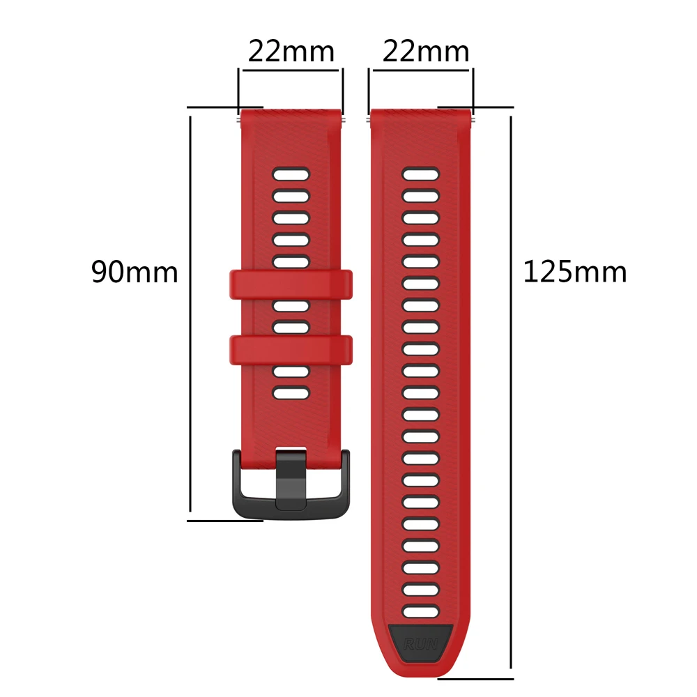 22mm Sports Silicone Watch Band - Durable and Stylish Bracelet