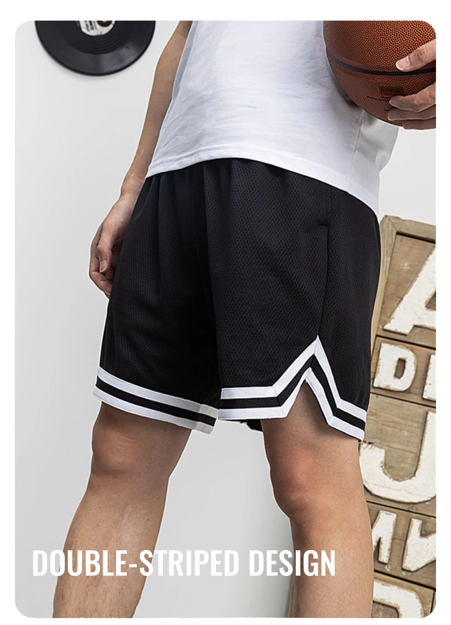 SONECHOKI men’s breathable mesh basketball gym running training shorts 654