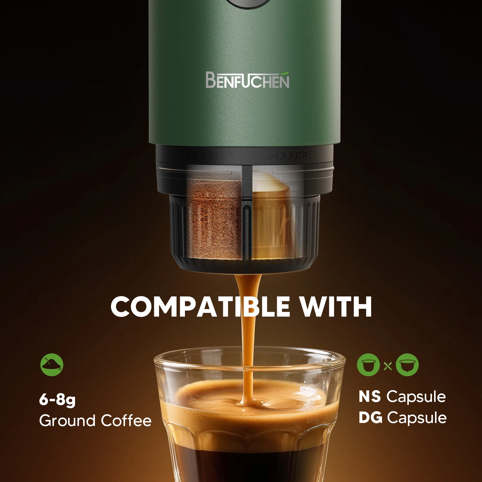 Macchina da caffè espresso elettrica portatile, autoriscaldante, USB, per caffè macinato, capsule, per campeggio, camper, escursioni e ufficio | Leroy Merlin