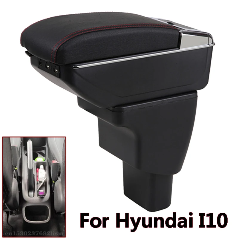 

For Hyundai I10 Armrest For Hyundai I10 Car Armrest box Interior Parts details Retrofit parts Storage box Car Accessories USB