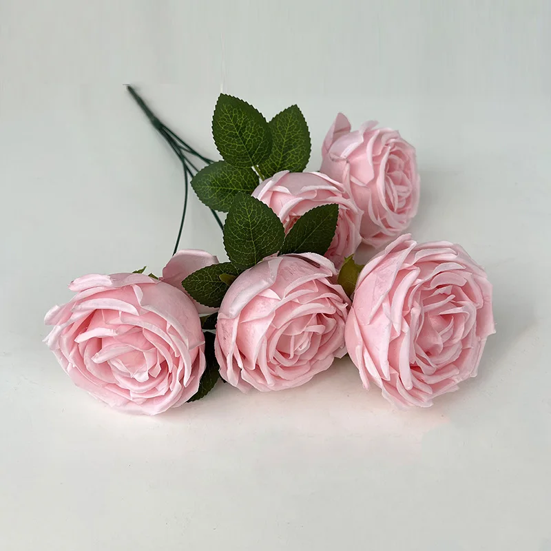 Elegant Artificial Rose Bouquet for Weddings and Home Decor - 5 Roses