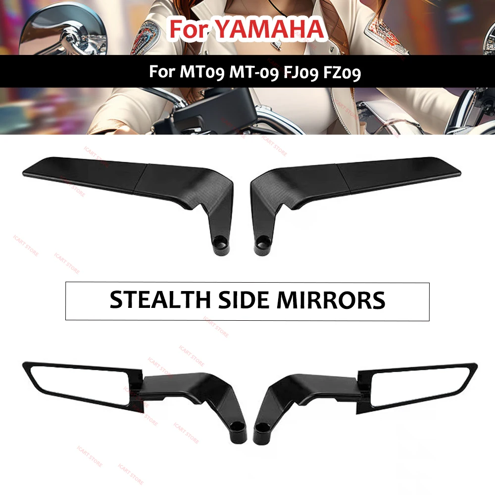 

Для мотоциклетных зеркал YAMAHA MT09 MT-09 FJ09 FZ09, наборы зеркал Stealth Winglets для вращения регулируемых зеркал