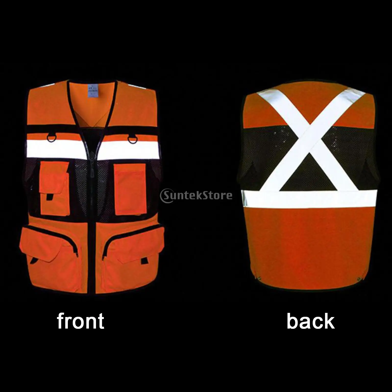 Reflective Safety Vest Resistant/Lightweight High Visibility with Reflective Strips Working Clothes Motorcycle Cycling Sports