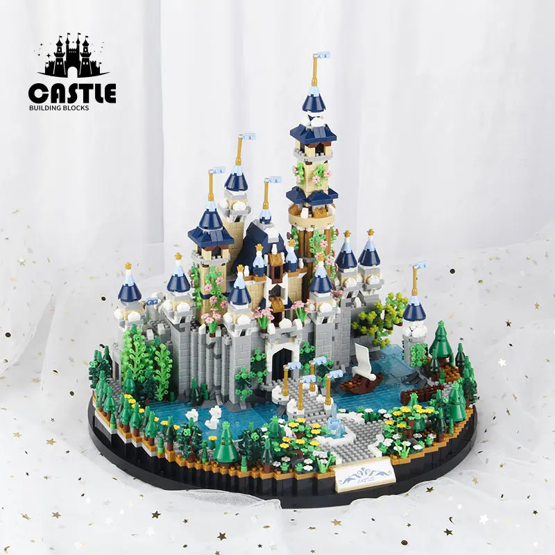 6180PCS 매직 캐슬 사쿠라 하우스 빌딩 블록 도시 거리 모델 LED 조명 미니 벽돌 장난감 어린이 크리스마스 선물