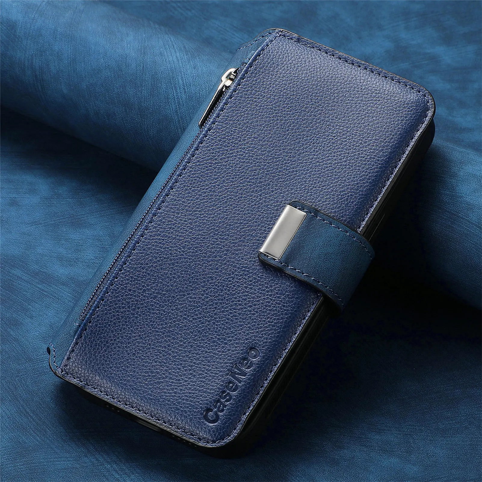 2-in-1 Detachable Leather Flip Case with Wireless Charging and Card Holder