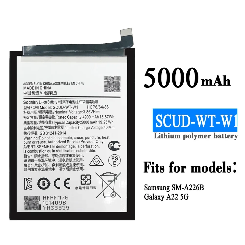 

SCUD-WT-W1 High Quality Replacement Battery For Samsung SM-A226B DS Galaxy A22 5G Large Capacity Built-in Latest Bateria