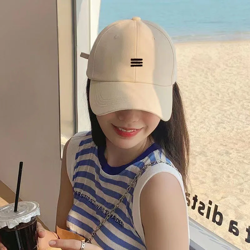 Korean Version simple three horizontal bars embroidered Summer Baseball Men Women's fashion leisure sunshade Cap Sports Sun Hats Baseball Caps