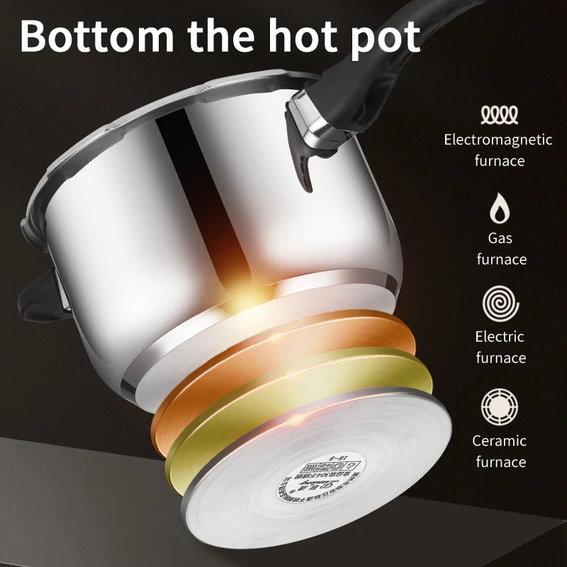 220V 4L Kitchen Gas Pressure Cooker 80KPa High Pressure Cooker Rice Energy-saving Safety Protection Quick Cooking Machine