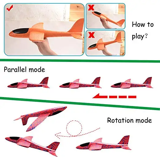 Foam Glider Planes Airplanes Hand Throwing toy 36cm 48cm Flight Mode Inertia Planes Model Aircraft for Kids Outdoor Sport 5