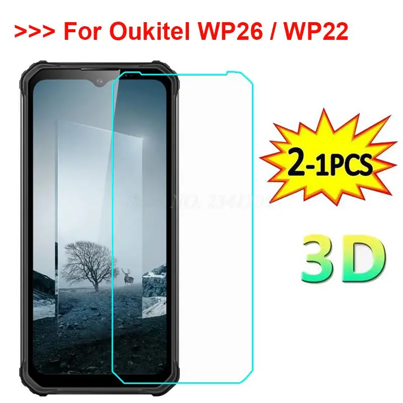 2-1 Pz 9H Vetro Temperato Per Oukitel Wp26 Pellicola Proteggi Schermo Per Telefono Per Cristal Templado Oukitel Wp22 6.58 "Pelicula De Vidrio