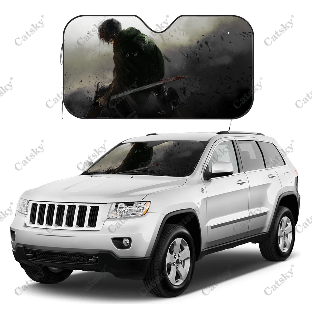

Anime Attack On Titan Car Accessories Windshield Sunshade Funny Foldable Sunvisor Protector Sunshade for Car Gift for Car Lover