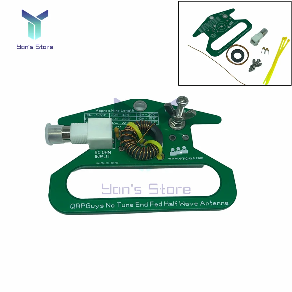 QRPGuys Kit Fai-da-te Antenna Portatile End-fed a Mezza Onda Senza Sintonizzazione, Antenna Lineare End-fed a Mezza Onda Monobanda 80m-10m, Impedenza 50 Ohm