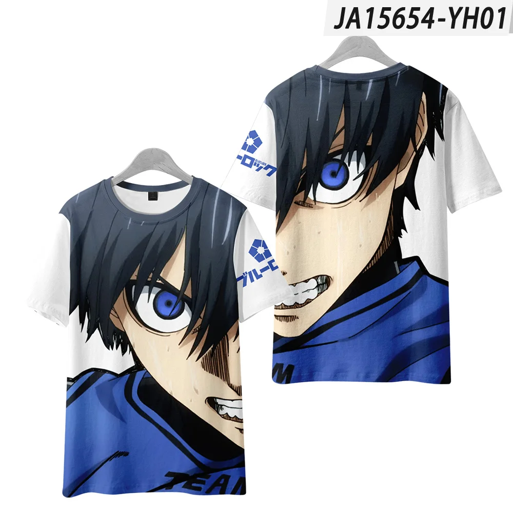 thumbnail image 1 of 2022 Última camiseta BLUE LOCK NAGI para hombres, camisetas con estampado 3D para mujeres, camisetas de manga corta con cuello redondo, camisetas de dibujos animados de anime para niños y niñas, 1 of 5