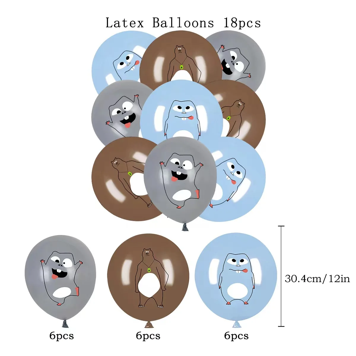그리지 레밍스 생일 파티 장식 곰 풍선 배경 배너 케이크 토퍼, 파티 용품, 어린이 장난감