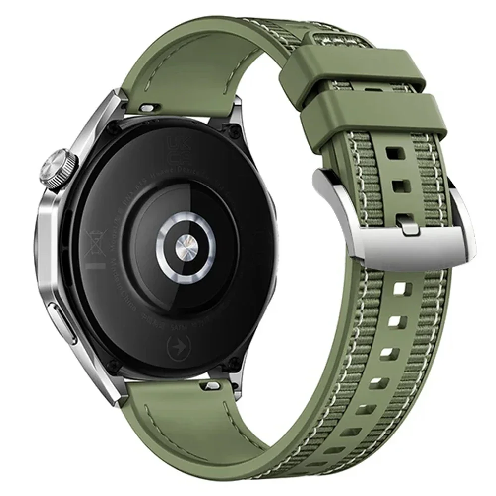 Versatile Nylon Silicone Watch Band, 22mm, Unisex Style