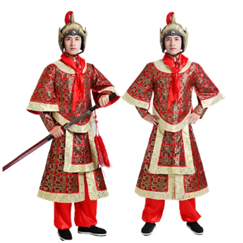 

Red Imperial General Warrior Costume Men Halloween Cosplay Army Clothes History Ancient Soldier Costume TV Movie Play