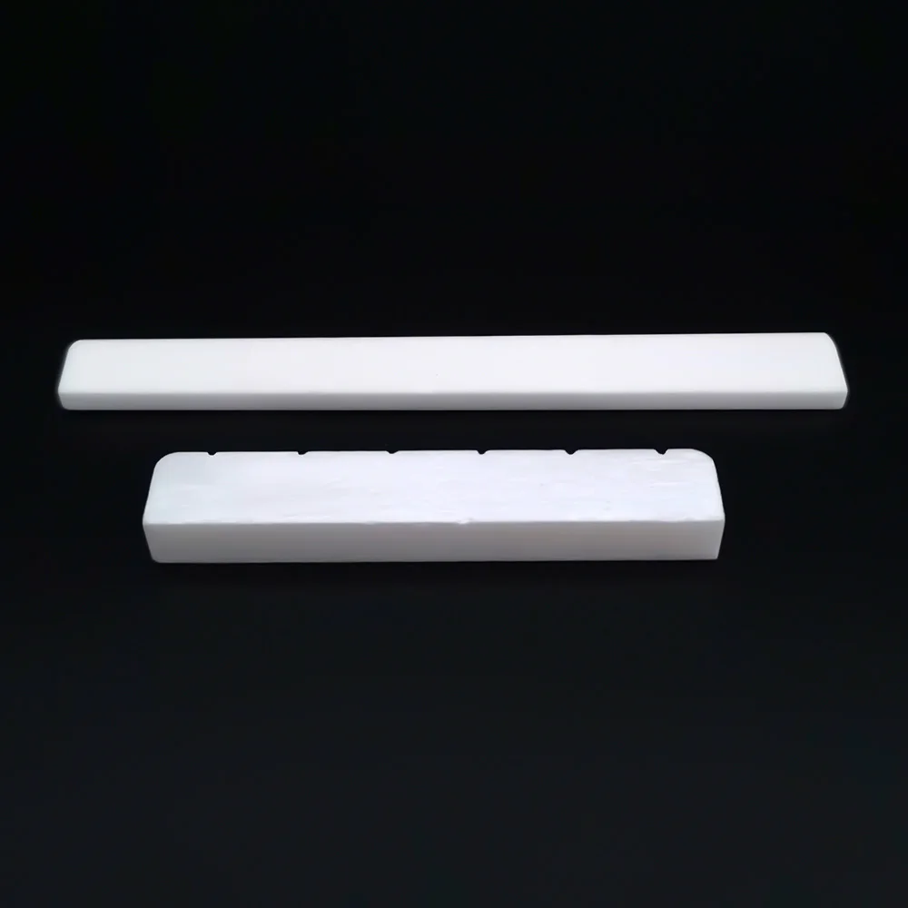 Guitar Bridge Saddle And Nut 6 String Bone Classical Guitar Bridge Replacement Parts 80mm 52mm Real White Bone Nut Saddle